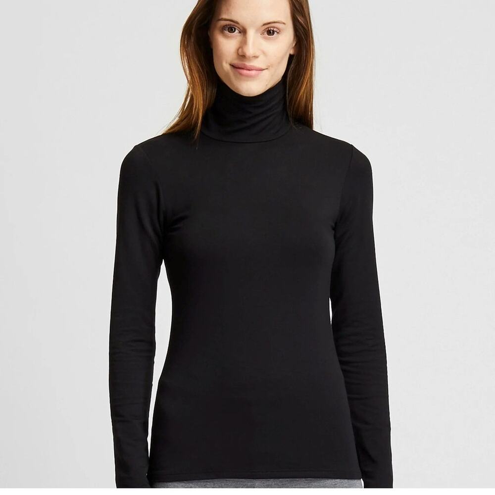 NWT UniQlo HEATTECH Extra Warm Turtle Neck Black Shirt XL